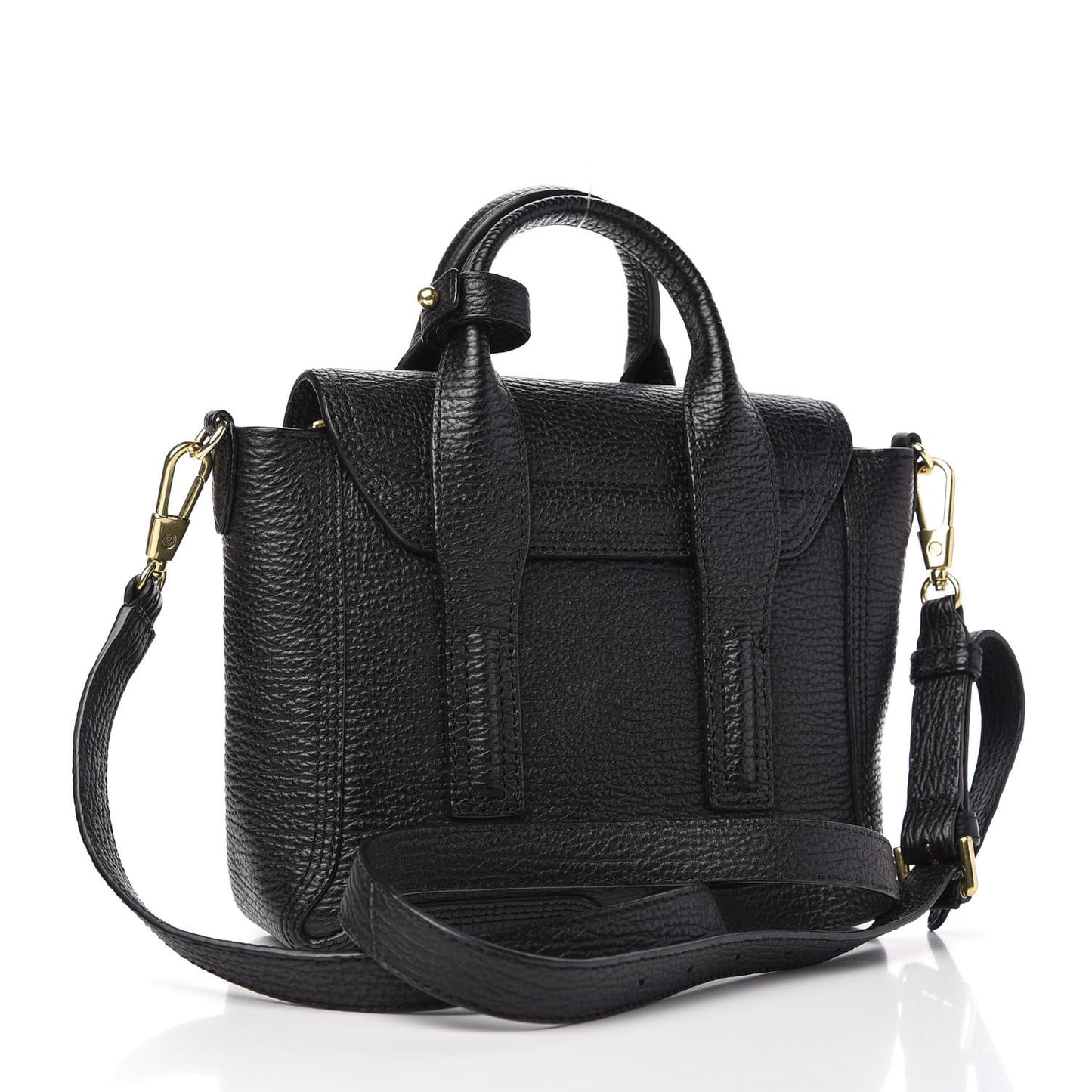 Textured Calfskin Mini Pashli Satchel Black