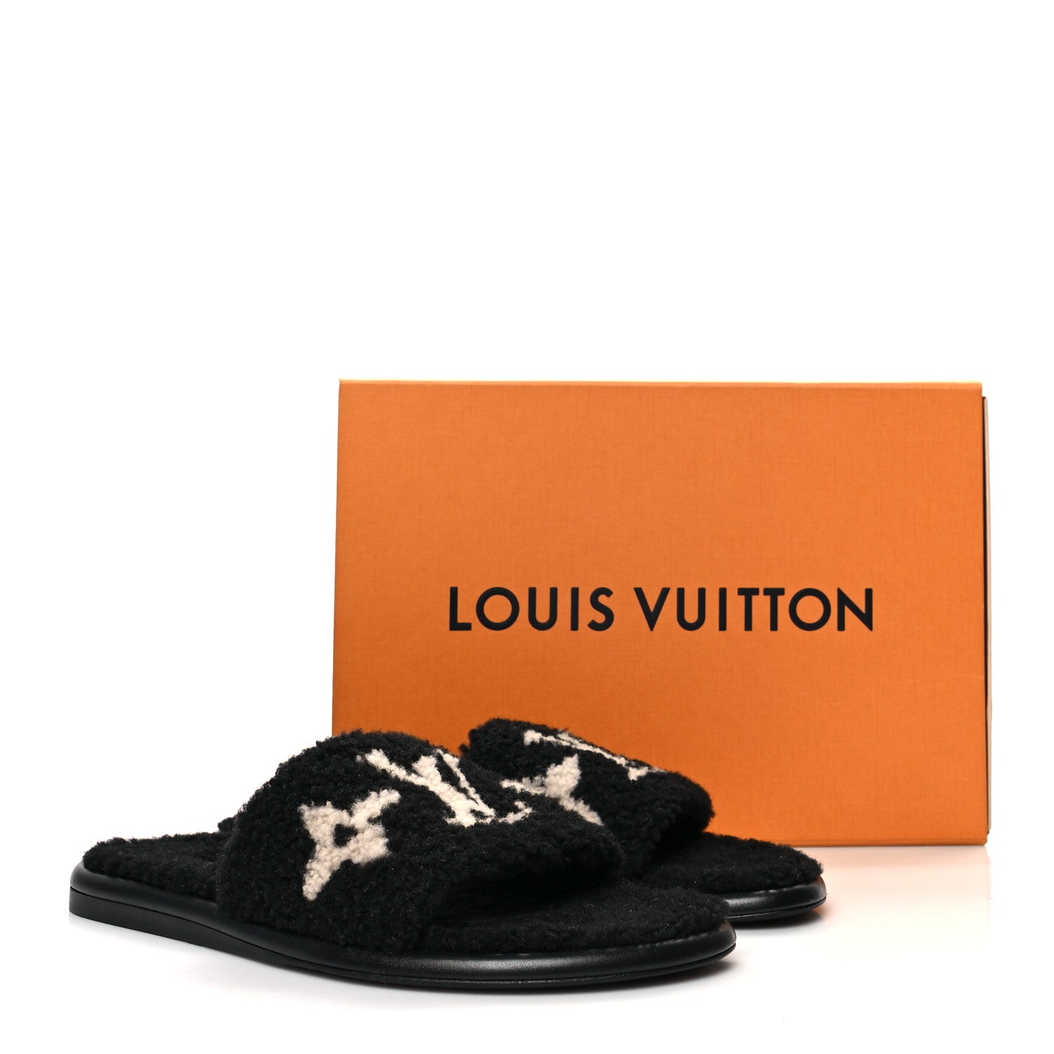Louis Vuitton Shearling Magnetic Flat Mule 41 Black 9 of 9
