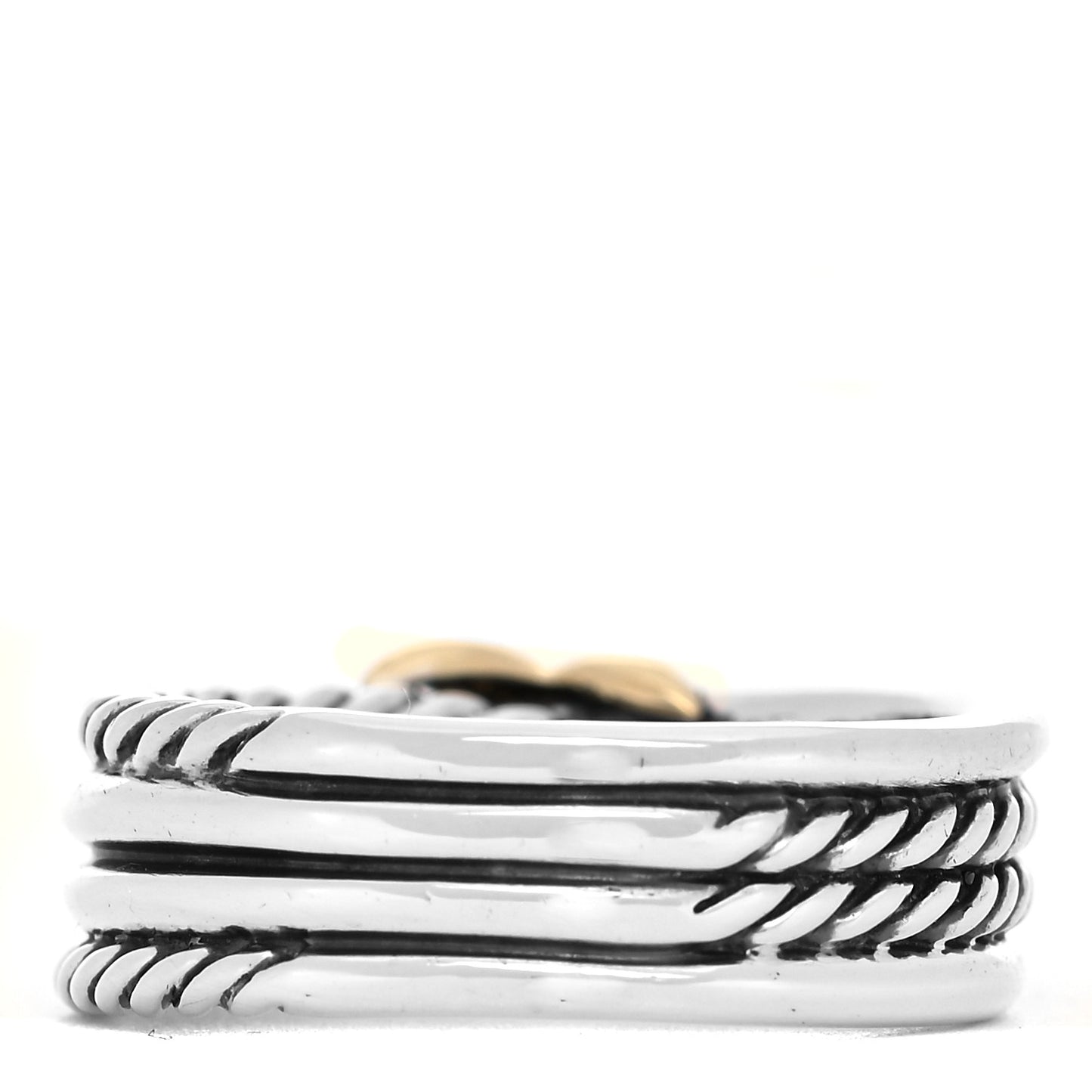 Sterling Silver 18K Yellow Gold 6mm X Crossover Ring 51 5.75