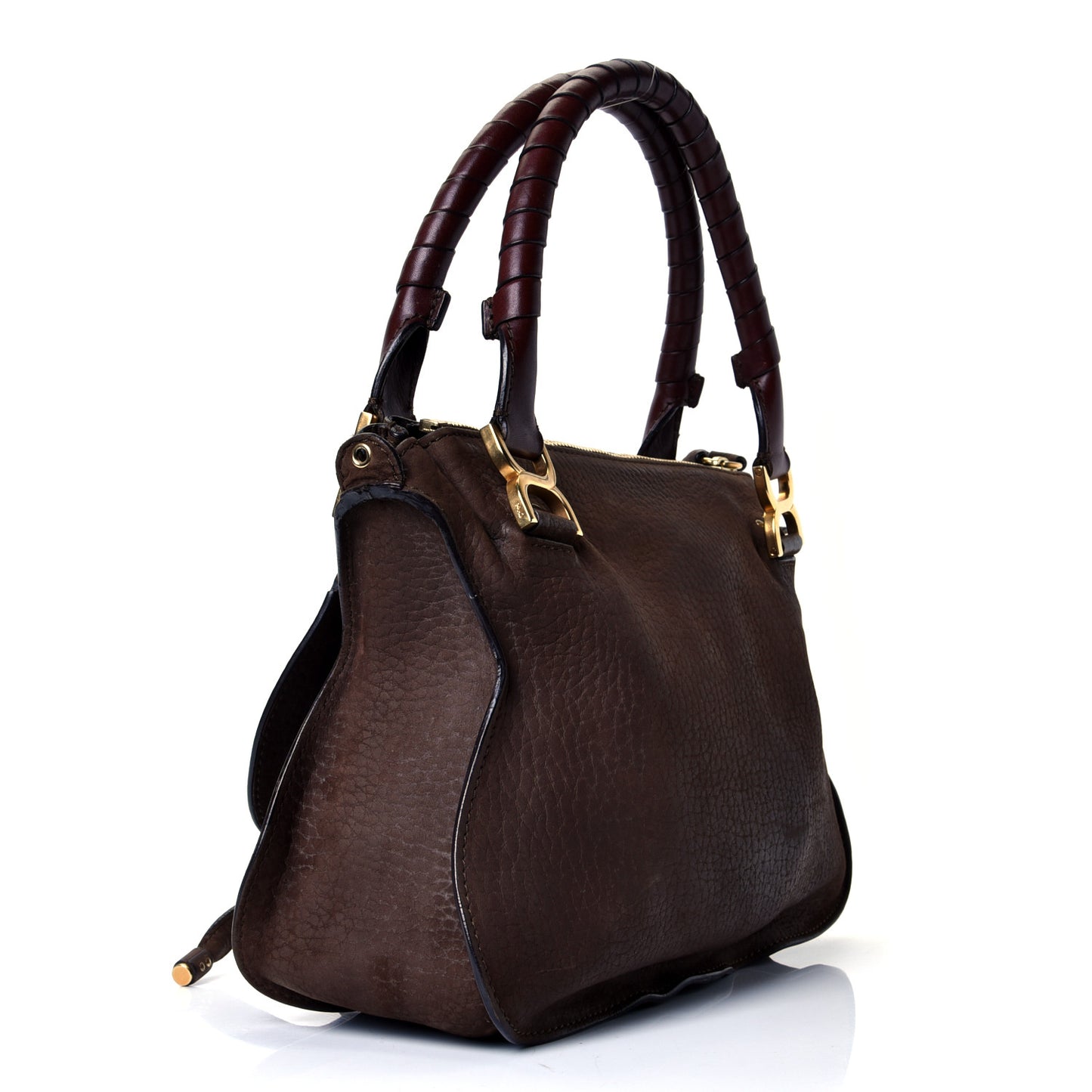 Nubuck Medium Marcie Satchel Dark Brown