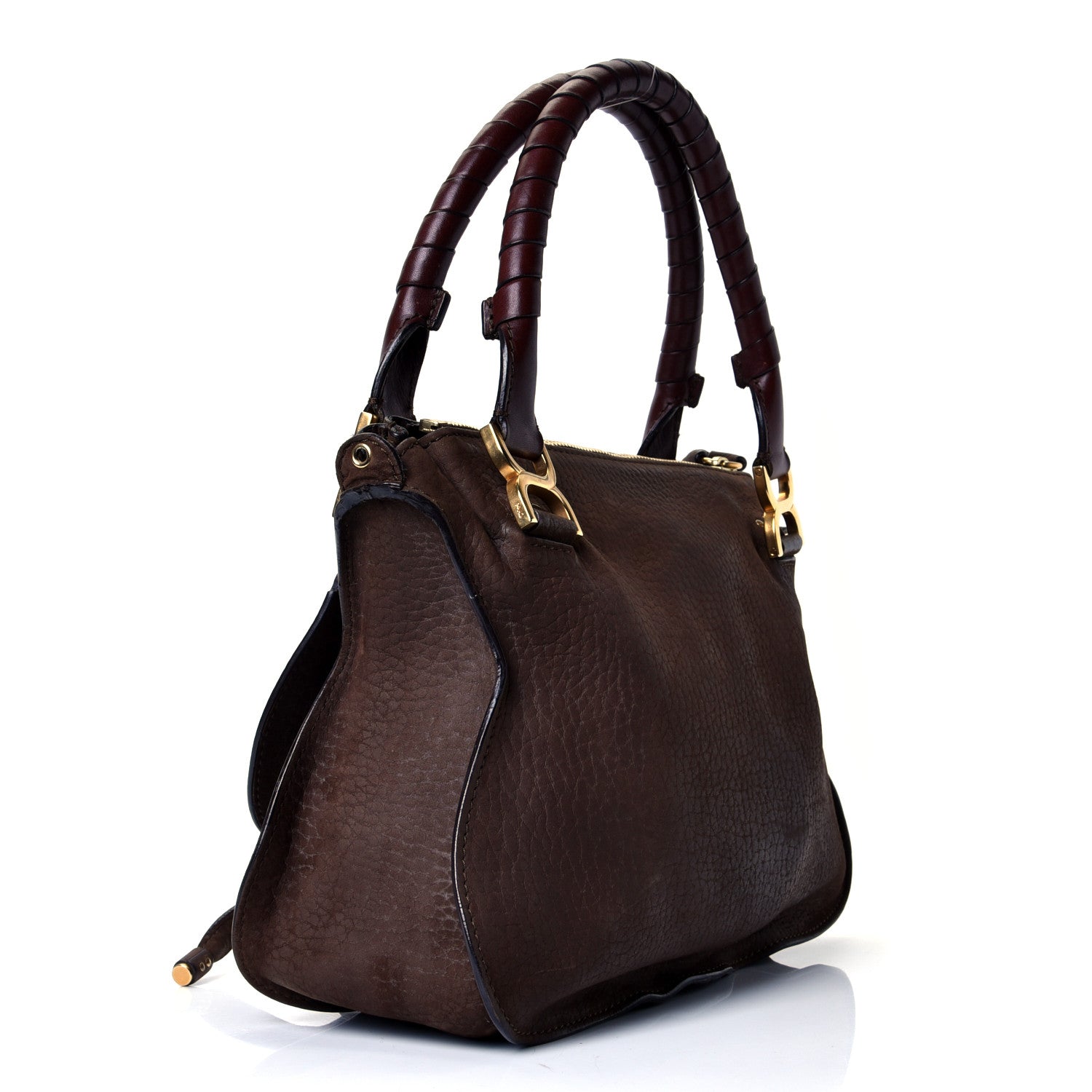 Chloe Nubuck Medium Marcie Satchel Dark Brown 2 of 4