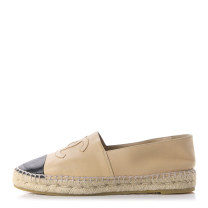 Chanel Lambskin CC Espadrilles 39 Beige Black 1 of 9