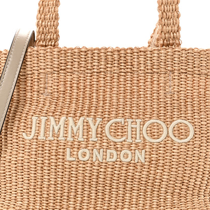 Jimmy Choo Raffia Embroidered East West London Mini Beach Tote Natural Latte 7 of 9