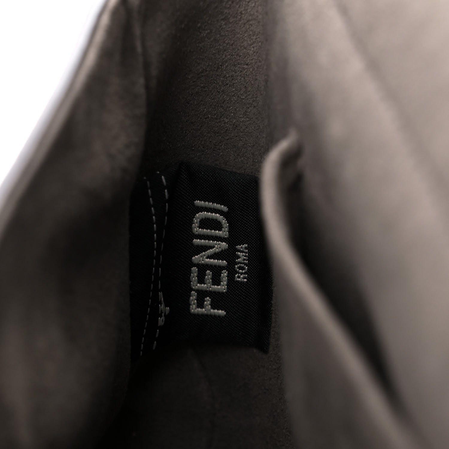 Fendi Vitello Grace Glazed Fabric FF 1974 Double F Shoulder Bag Alchemy Mogano Panna 9 of 16
