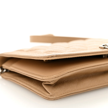 Chanel Caviar Quilted Boy Wallet On Chain WOC Dark Beige 10 of 13