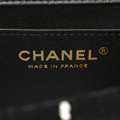 Chanel Tweed Quilted East West Camellia Clutch  Black White 6 of 11