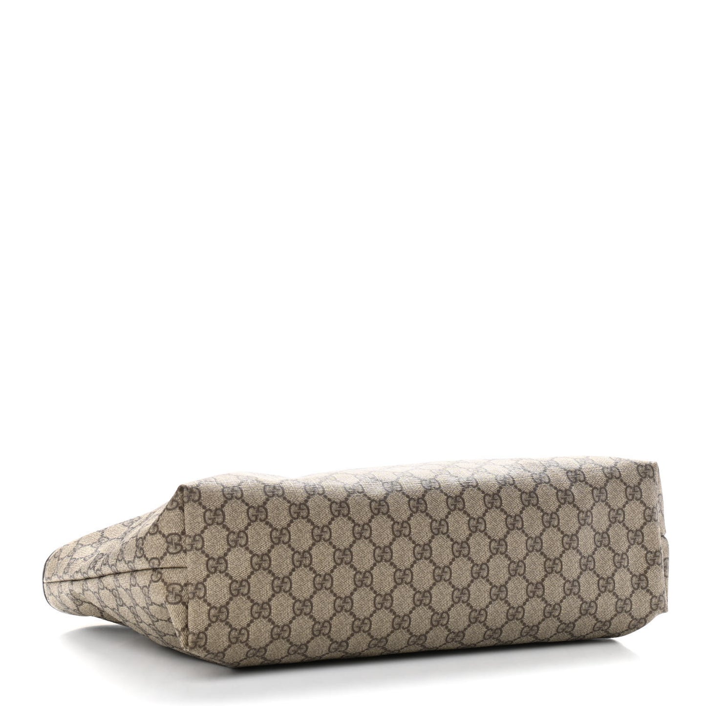 GG Supreme Monogram Medium Zippered Shopping Tote Dark Brown