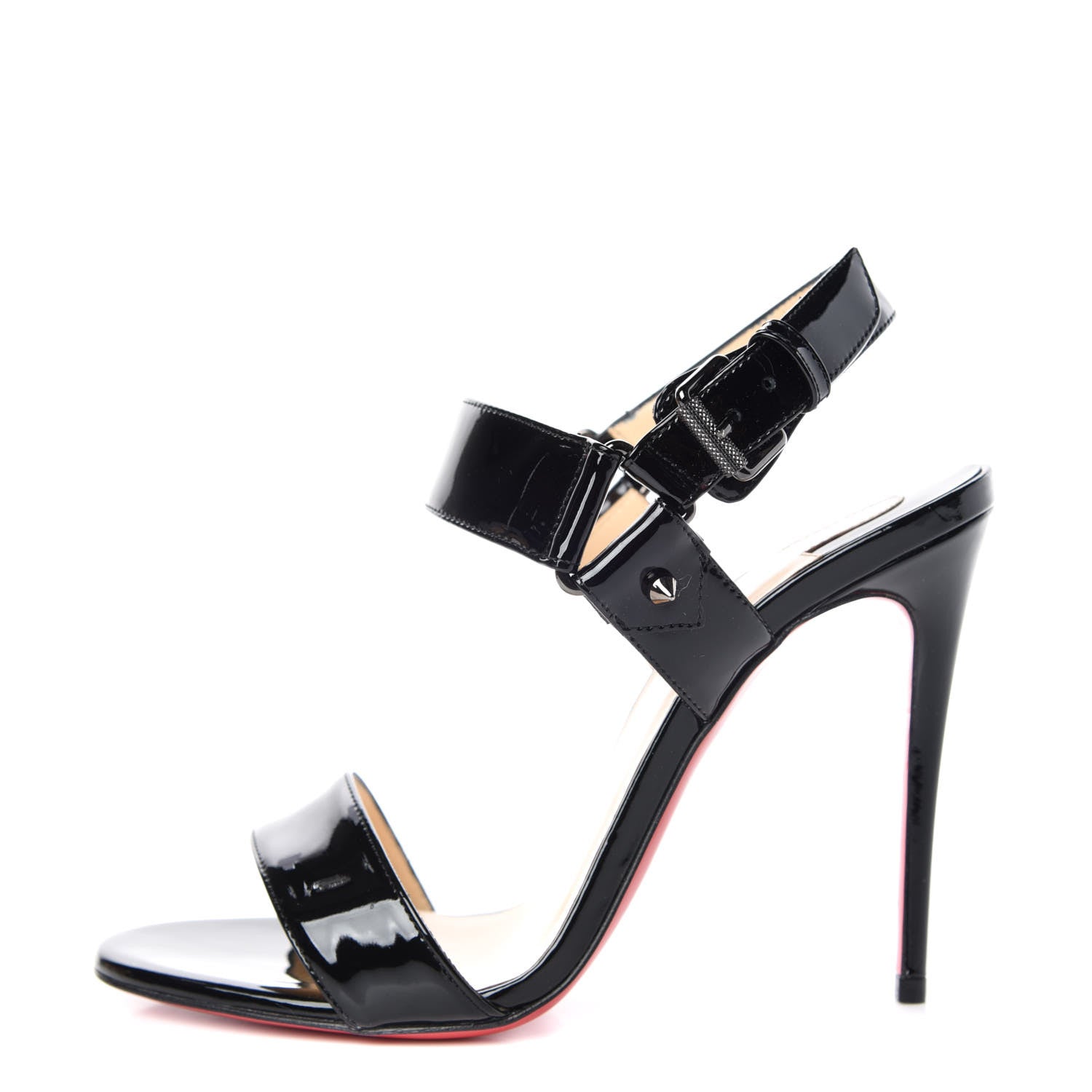 Christian Louboutin Patent Sova Heel 100 Sandals 36 Black 1 of 8