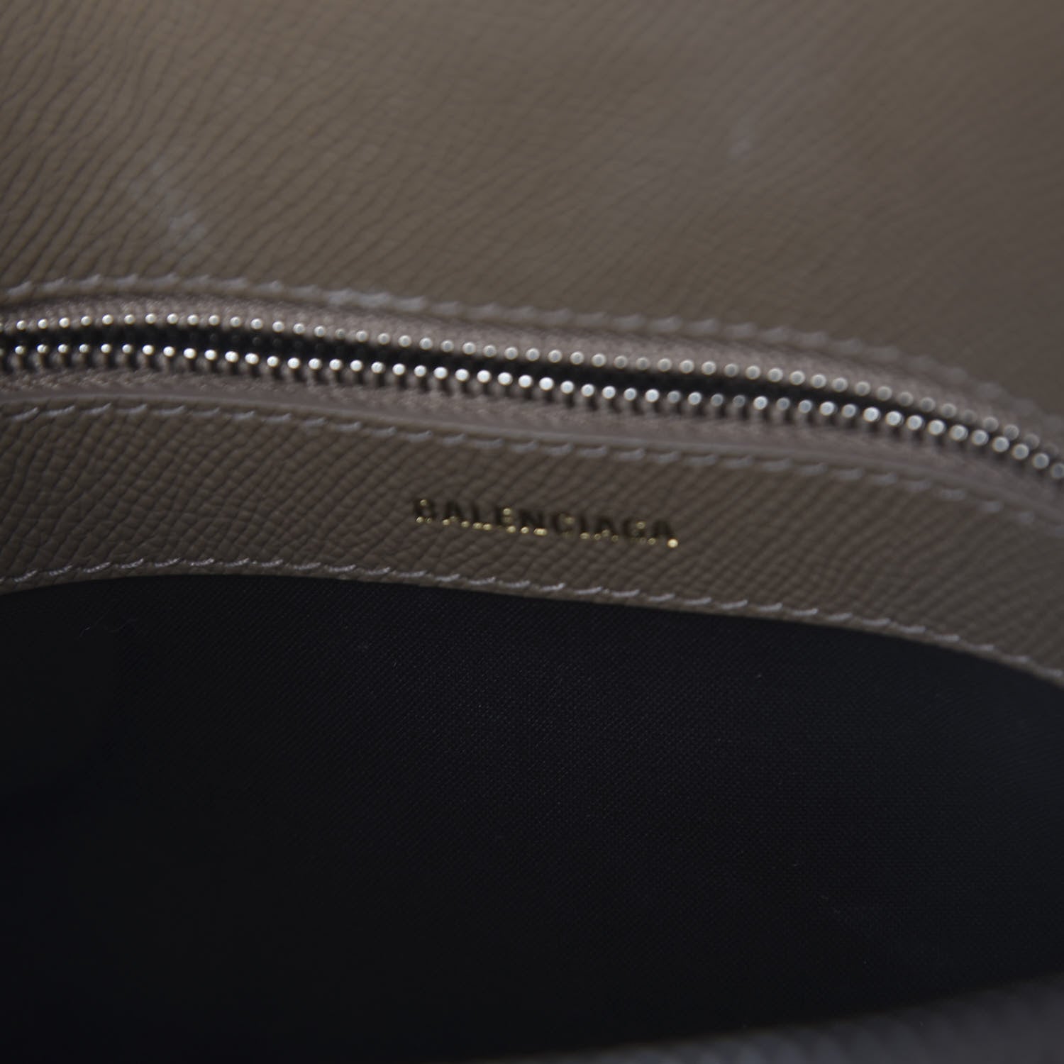 Balenciaga Signature Grained Calfskin Logo S Ville Top Handle Bag Mink Grey White 7 of 10