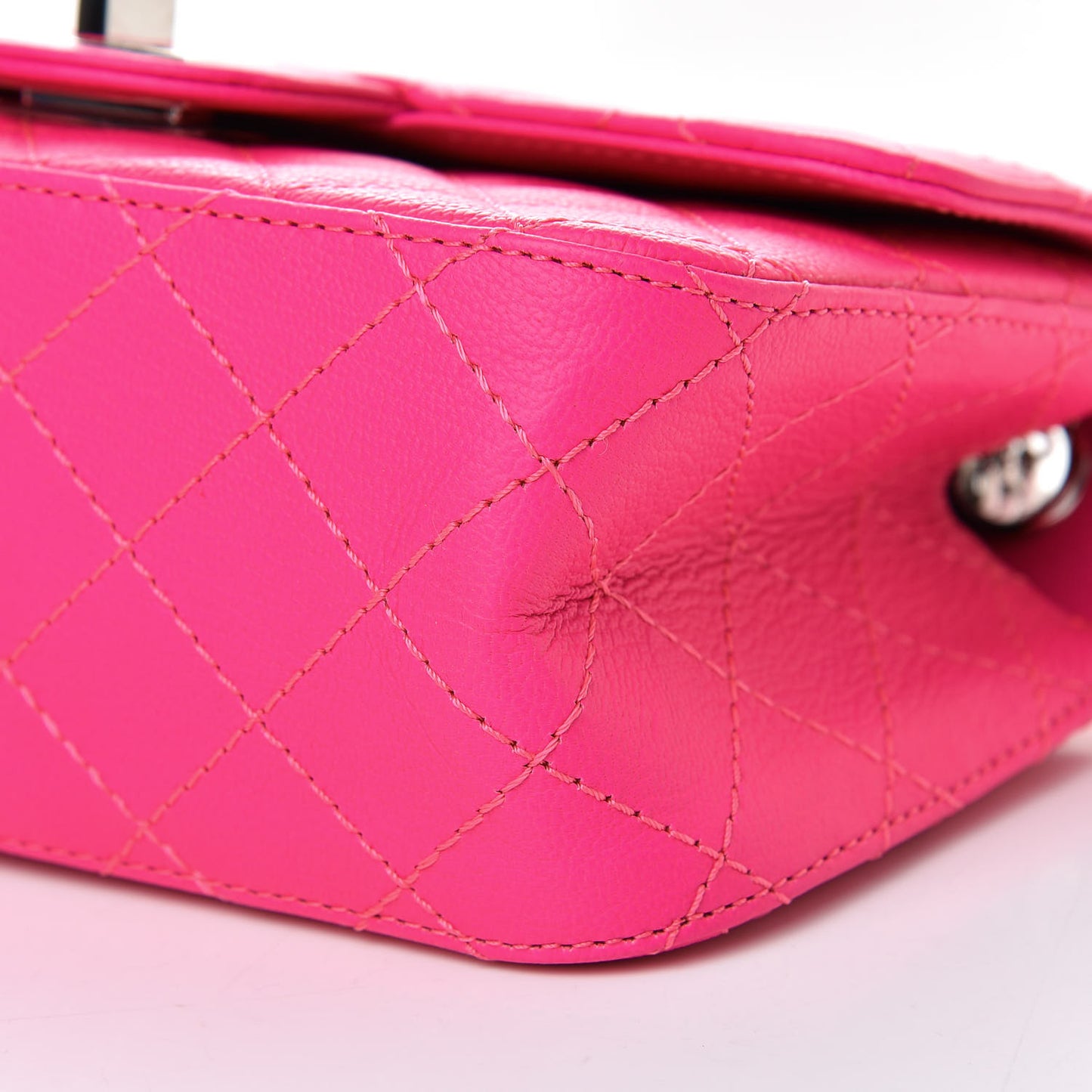 Goatskin Quilted 2.55 Reissue Mini Flap Fluorescent Pink