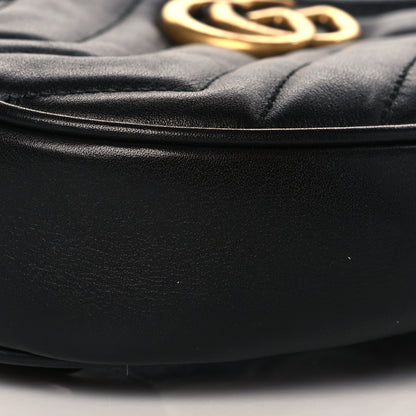 Gucci Calfskin Matelasse GG Marmont Belt Bag 75 30 Black 10 of 12