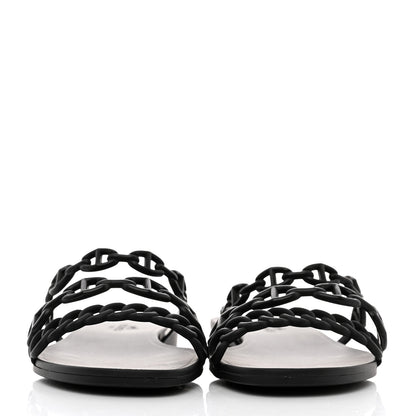 Hermes TPU Rivage Sandals 35 Black 2 of 9