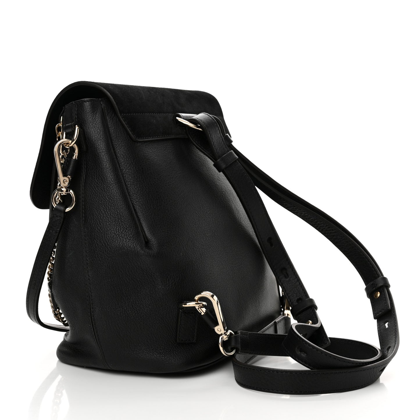 Suede Calfskin Medium Faye Backpack Black