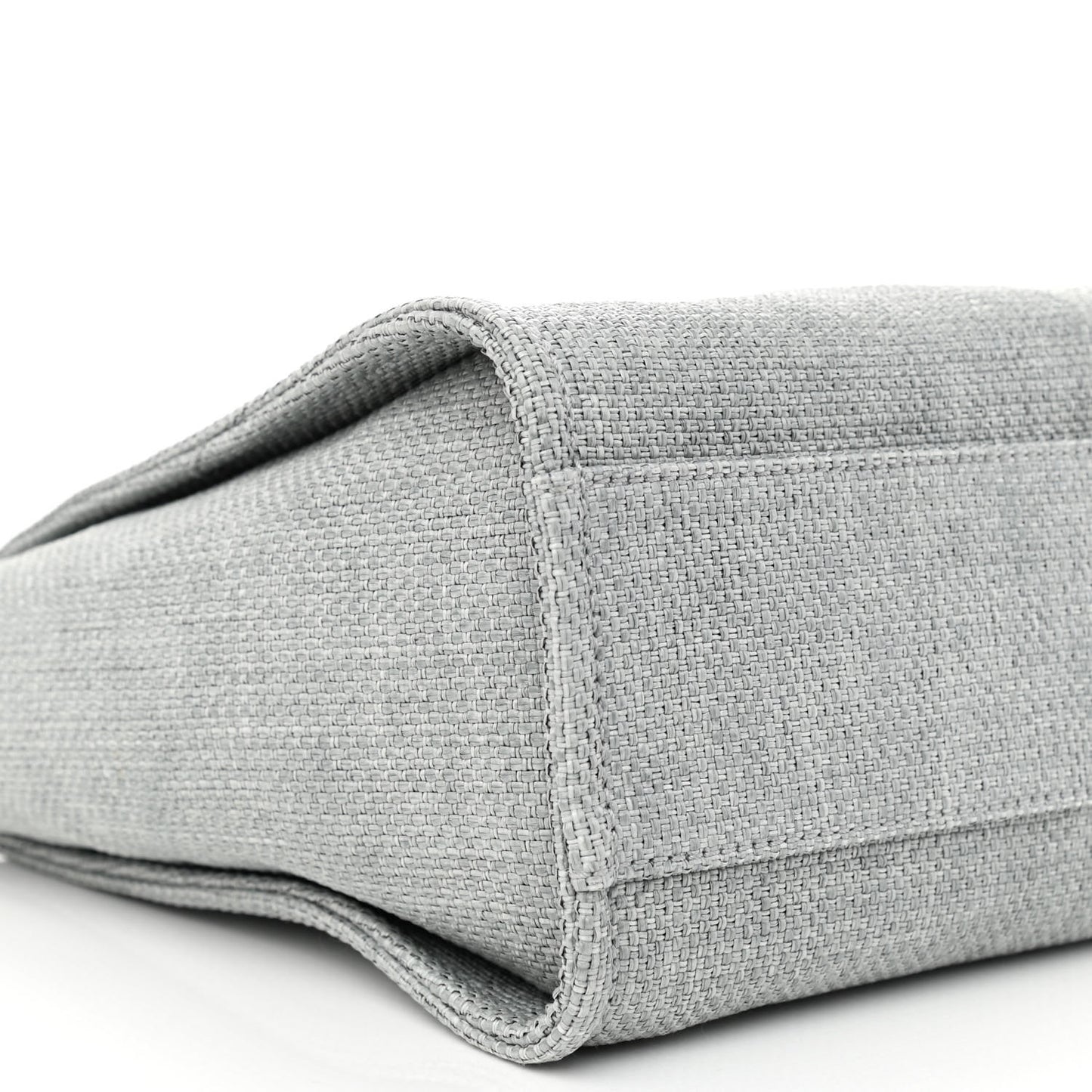 Woven Straw Raffia Small Deauville Tote Grey