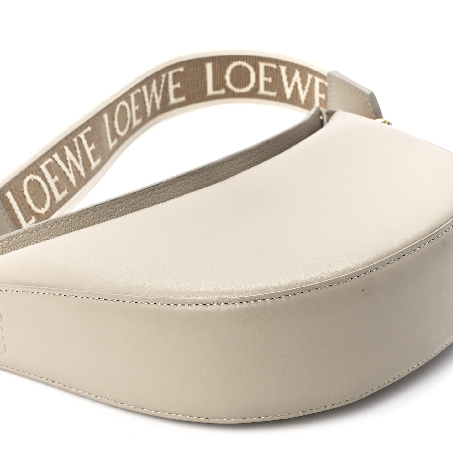 Satin Calfskin Jacquard Small Luna Bag Oat