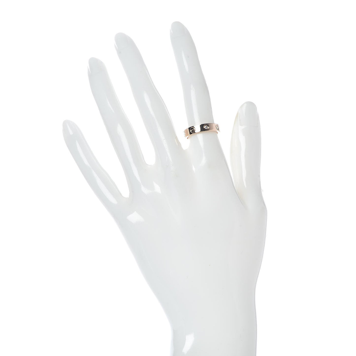 18K Pink Gold Diamond 4mm LOVE Wedding Band Ring 50 5.25