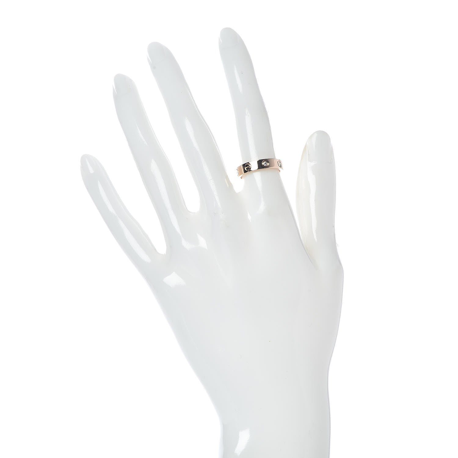 Cartier 18K Pink Gold Diamond 4mm LOVE Wedding Band Ring 50 5.25 2 of 4