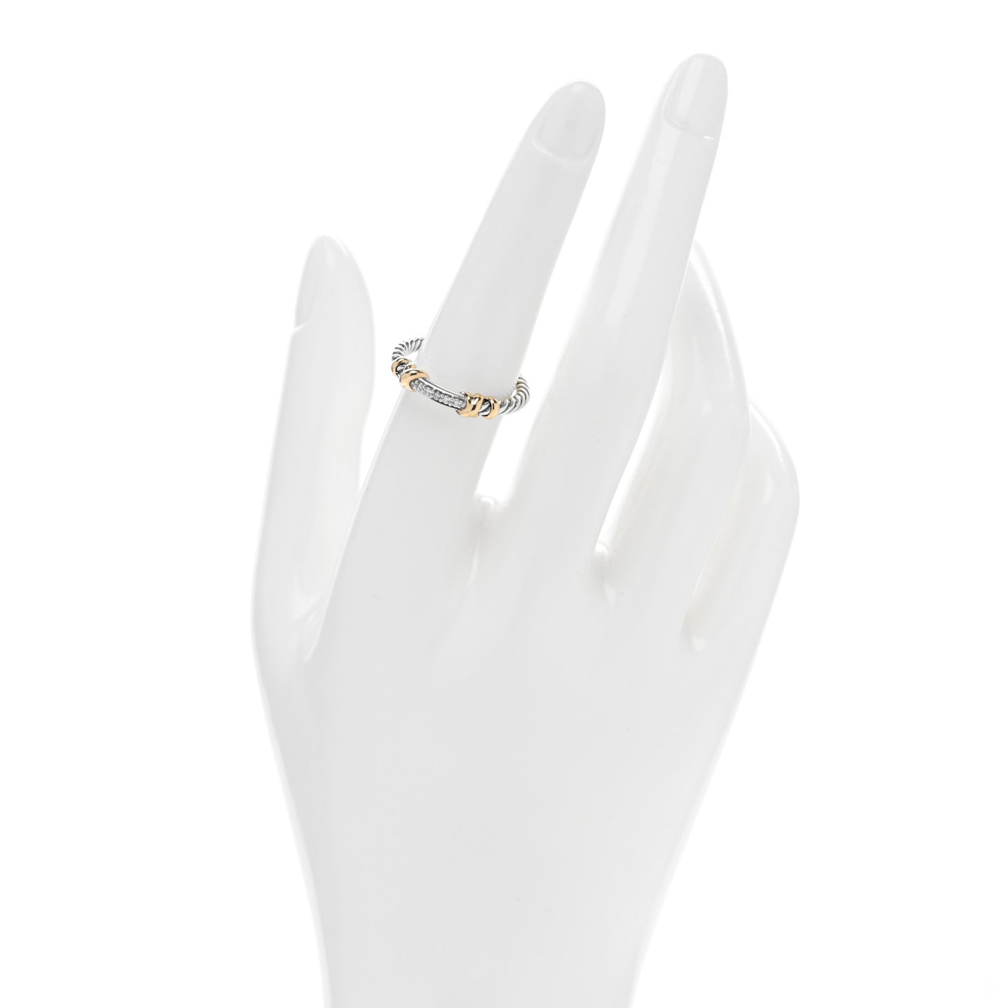 Sterling Silver 18K Yellow Gold Diamond Petite Helena Wrap Ring 54 7