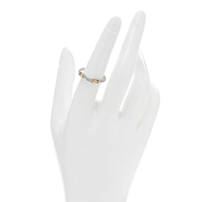David Yurman Sterling Silver 18K Yellow Gold Diamond Petite Helena Wrap Ring 54 7 2 of 4