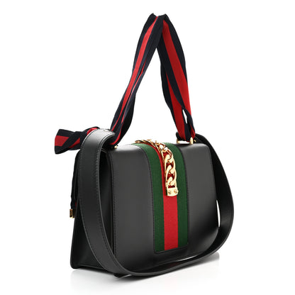 Gucci Calfskin Small Sylvie Shoulder Bag Black 2 of 9