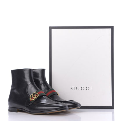 Gucci Goatskin Web Mens GG Ankle Boots 9.5 Black 12 of 12