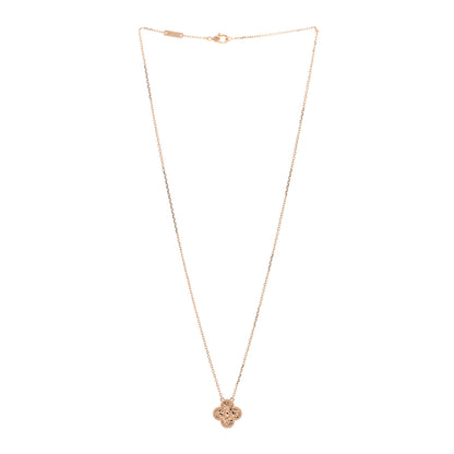 Van Cleef & Arpels 18K Rose Gold Vintage Alhambra Pendant Necklace 3 of 6