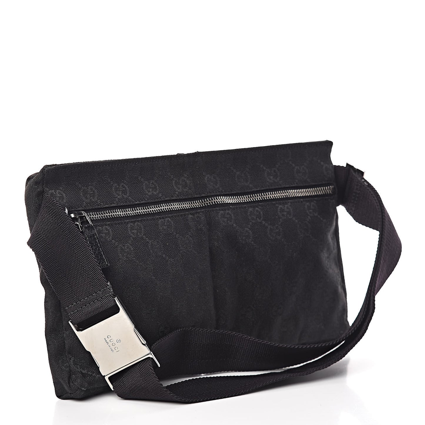 GG Monogram Double Pocket Belt Bag Black