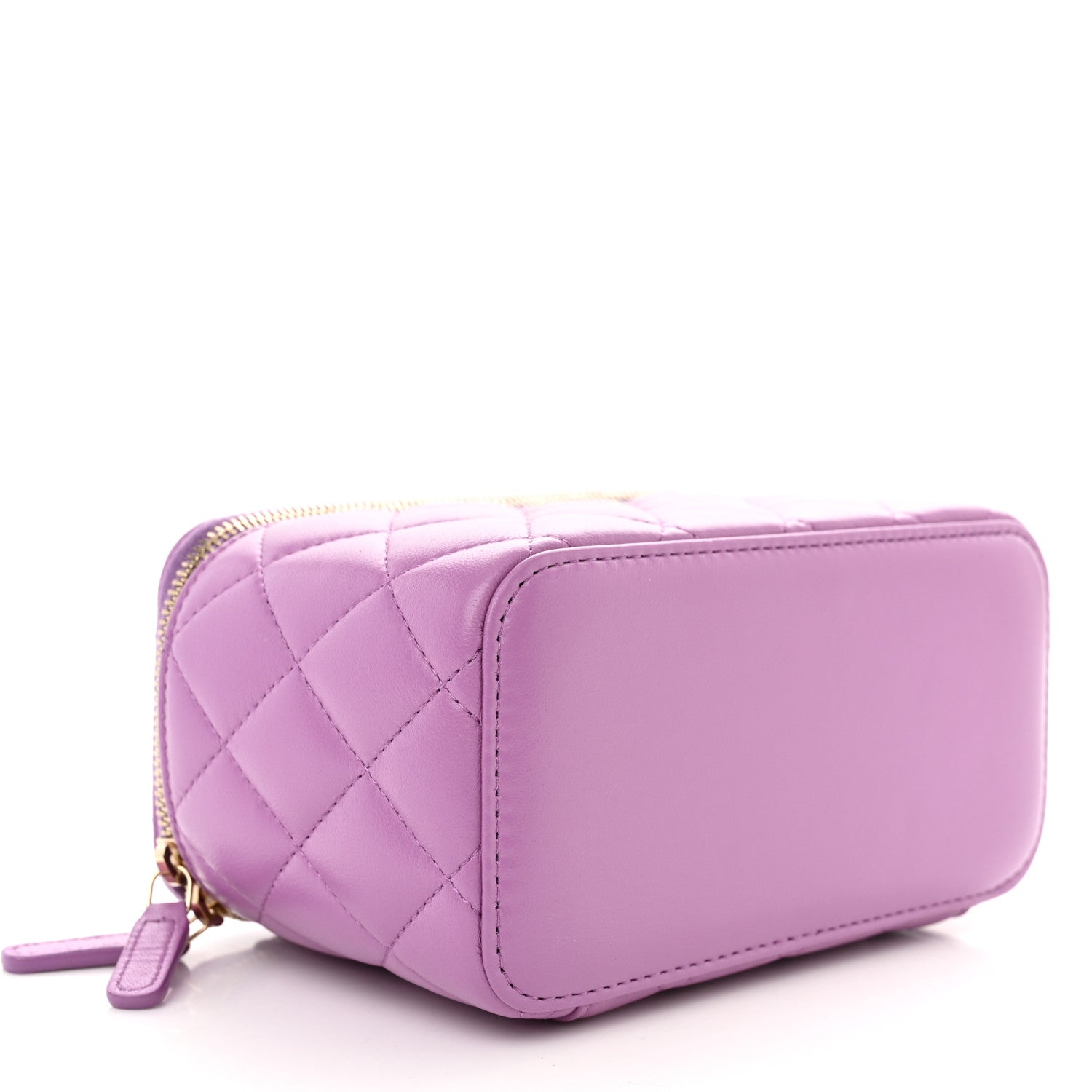 Chanel Lambskin Quilted Pearl Crush Small Vanity Case With Chain Purple 4 of 11