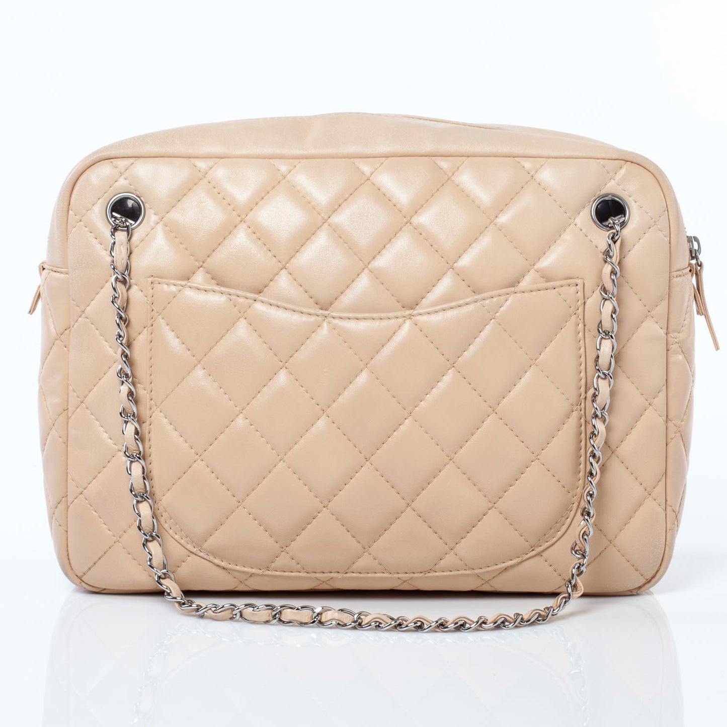 Lambskin Large Camera Case Beige