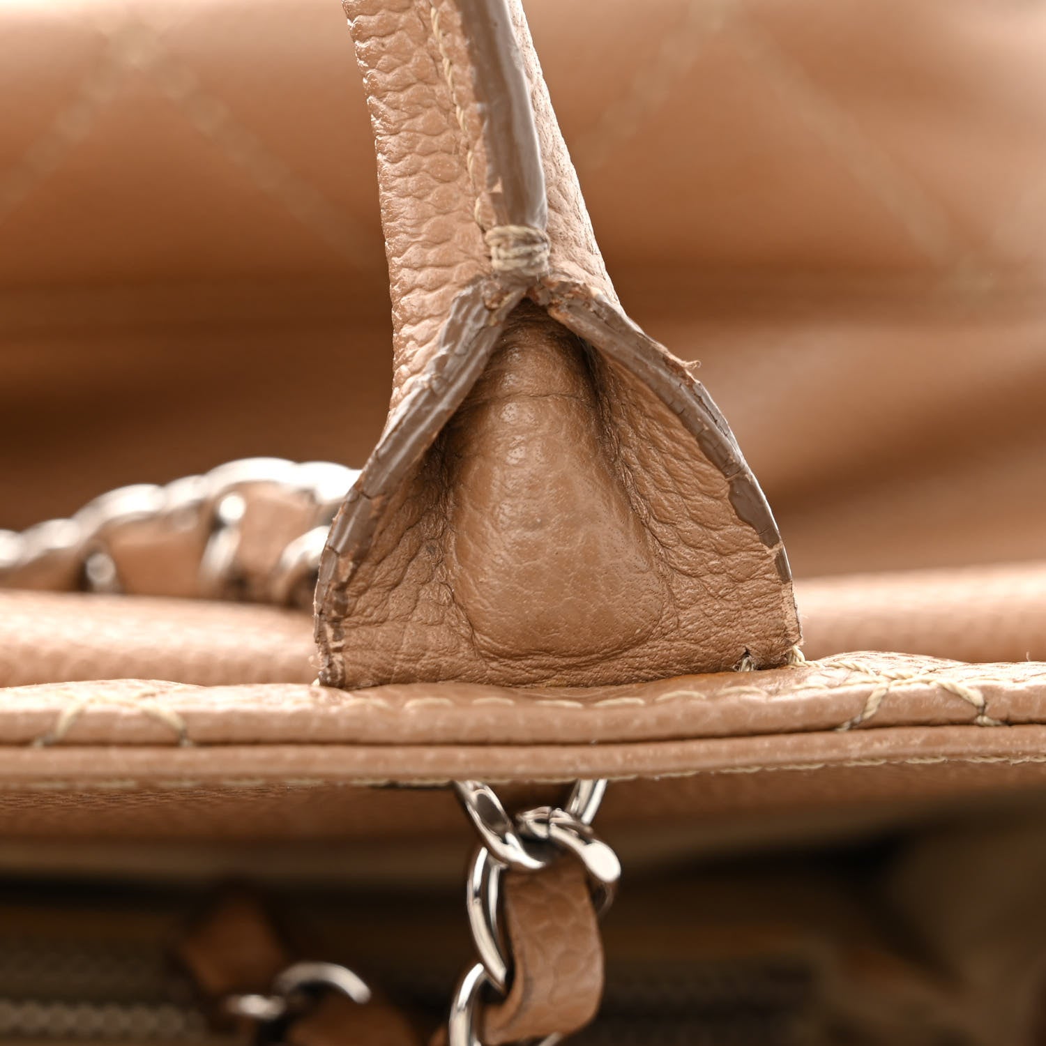 Chanel Caviar Medium Soft CC Top Handle Tote Dark Beige 16 of 18