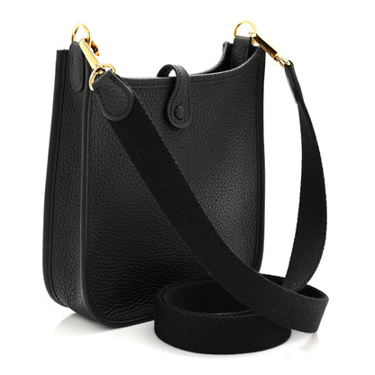 Hermes Taurillon Clemence Evelyne TPM Black 3 of 11