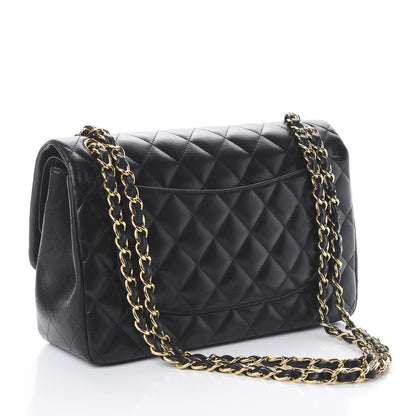 Chanel Lambskin Quilted Jumbo Double Flap Black 2 of 9