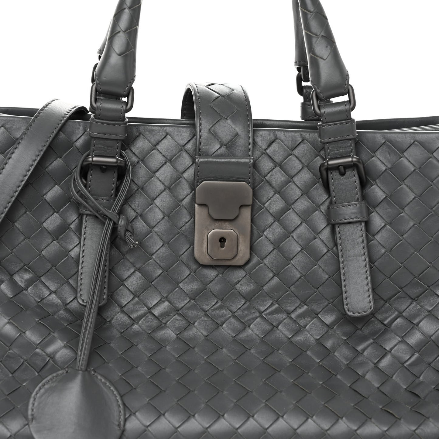 BOTTEGA VENETA Light Calf Intrecciato Small Roma Light Grey