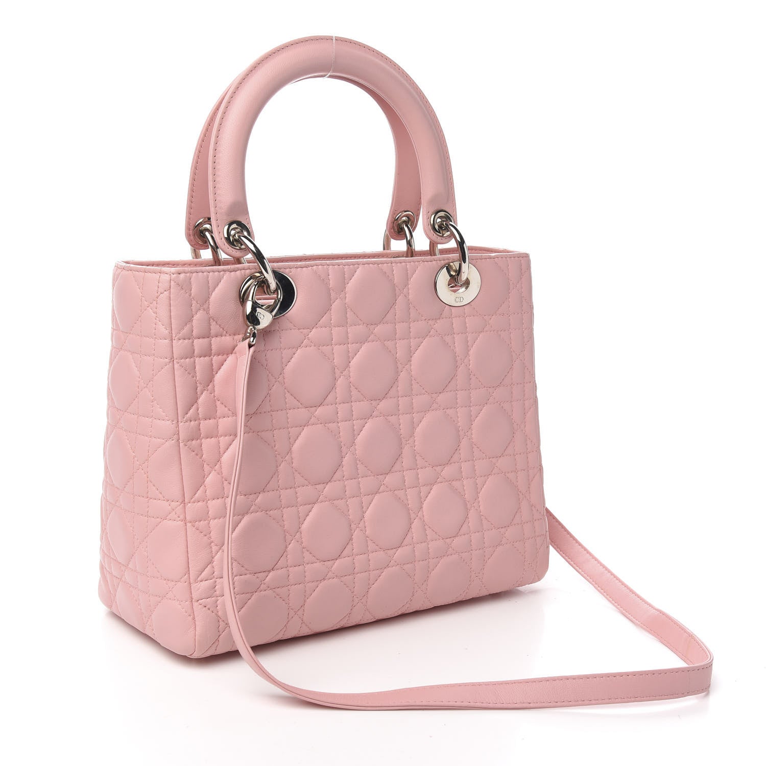 Christian Dior Lambskin Cannage Medium Lady Dior Light Pink 2 of 9