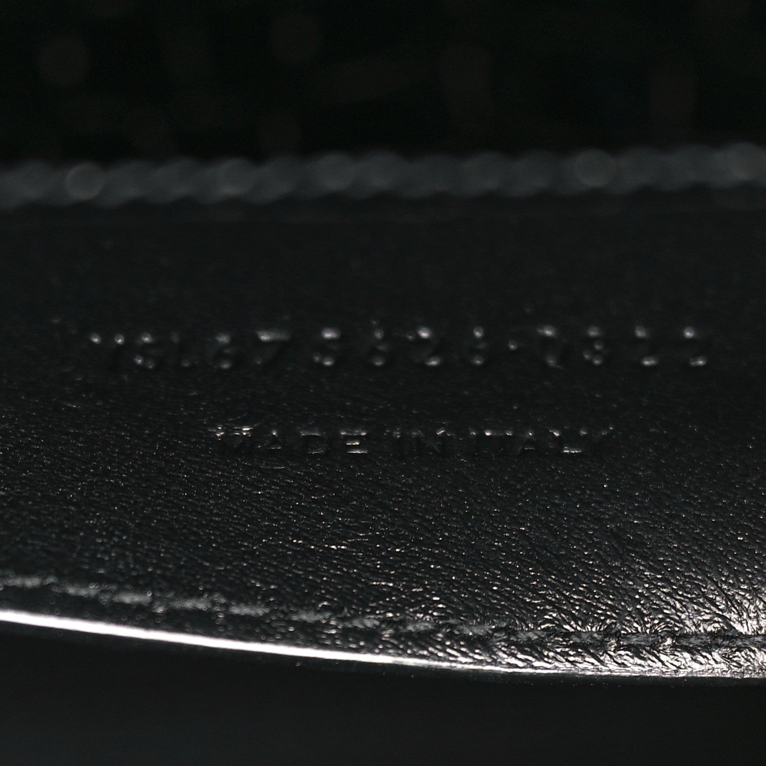 Saint Laurent Shiny Calfskin Crocodile Embossed Small Manhattan Baguette Black 7 of 9