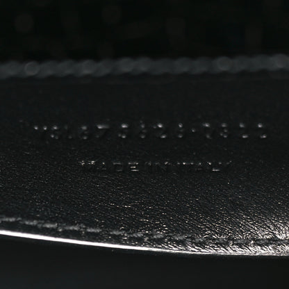 Saint Laurent Shiny Calfskin Crocodile Embossed Small Manhattan Baguette Black 7 of 9