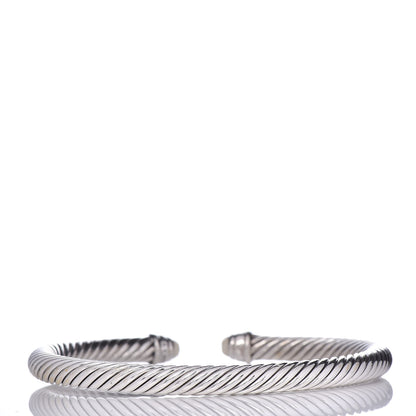 David Yurman Sterling Silver Diamond White Agate 5mm Cable Classics Bracelet 3 of 4