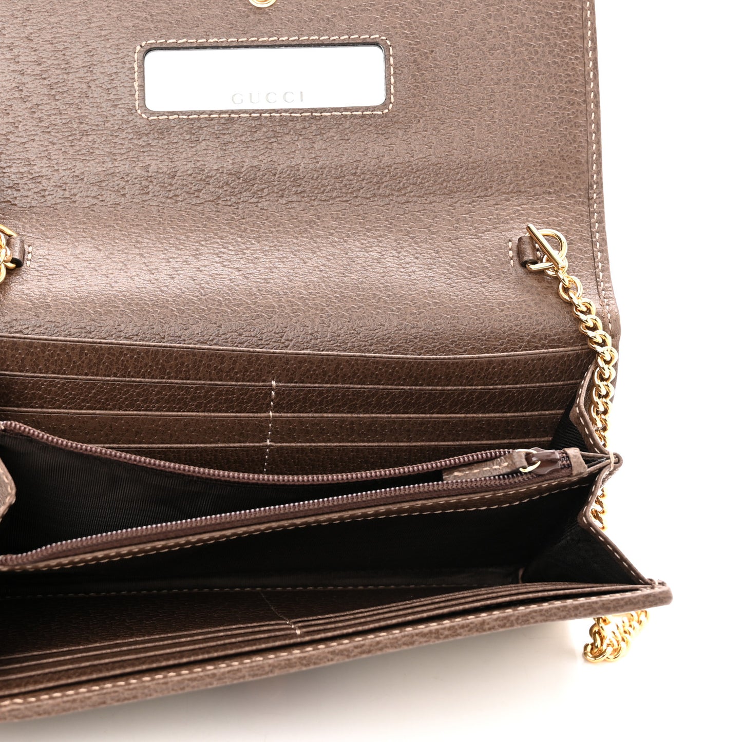 GG Supreme Monogram Web Ophidia Wallet On Chain Brown