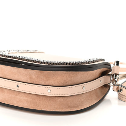 Chloe Calfskin Crystal Embellished Small Nile Bracelet Bag Cement Pink 8 of 8