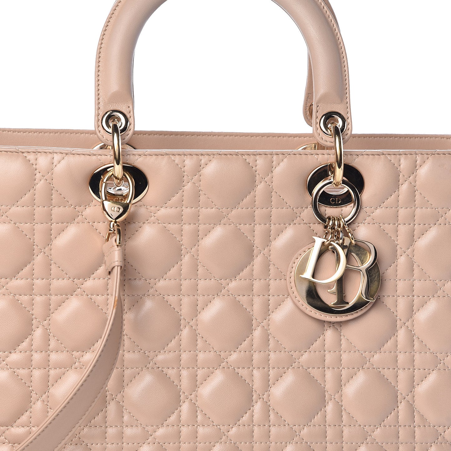 Lambskin Cannage Large Lady Dior Beige