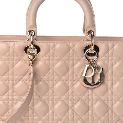 Christian Dior Lambskin Cannage Large Lady Dior Beige 8 of 11