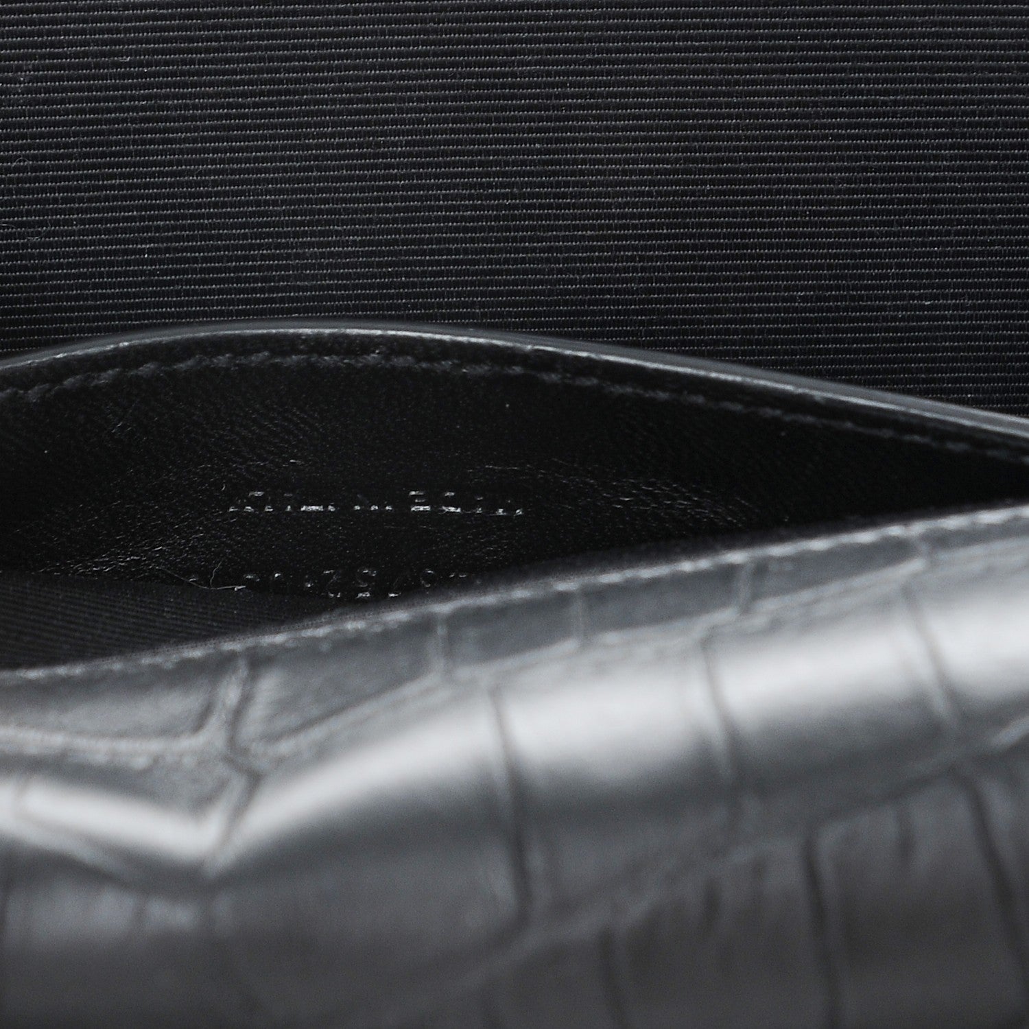 Saint Laurent Calfskin Crocodile Embossed Large Classic Monogram Kate Satchel Black 7 of 7