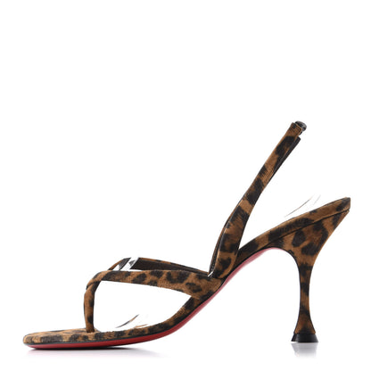 Christian Louboutin Veau Velours Taralita 85 Thong Sandals 39.5 Leo 1 of 8
