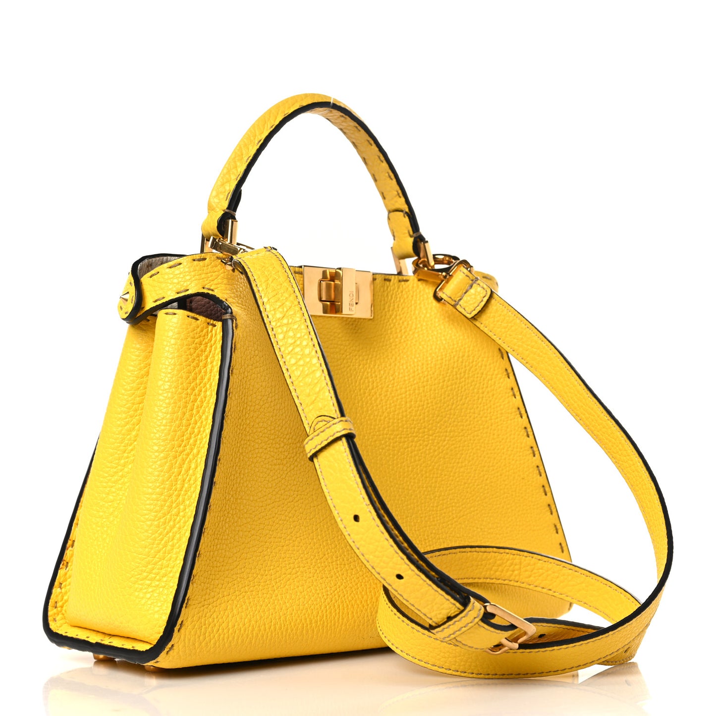 Cuoio Romano Selleria Chamois Medium Peekaboo Iconic Essentially Satchel Limone Cipria White