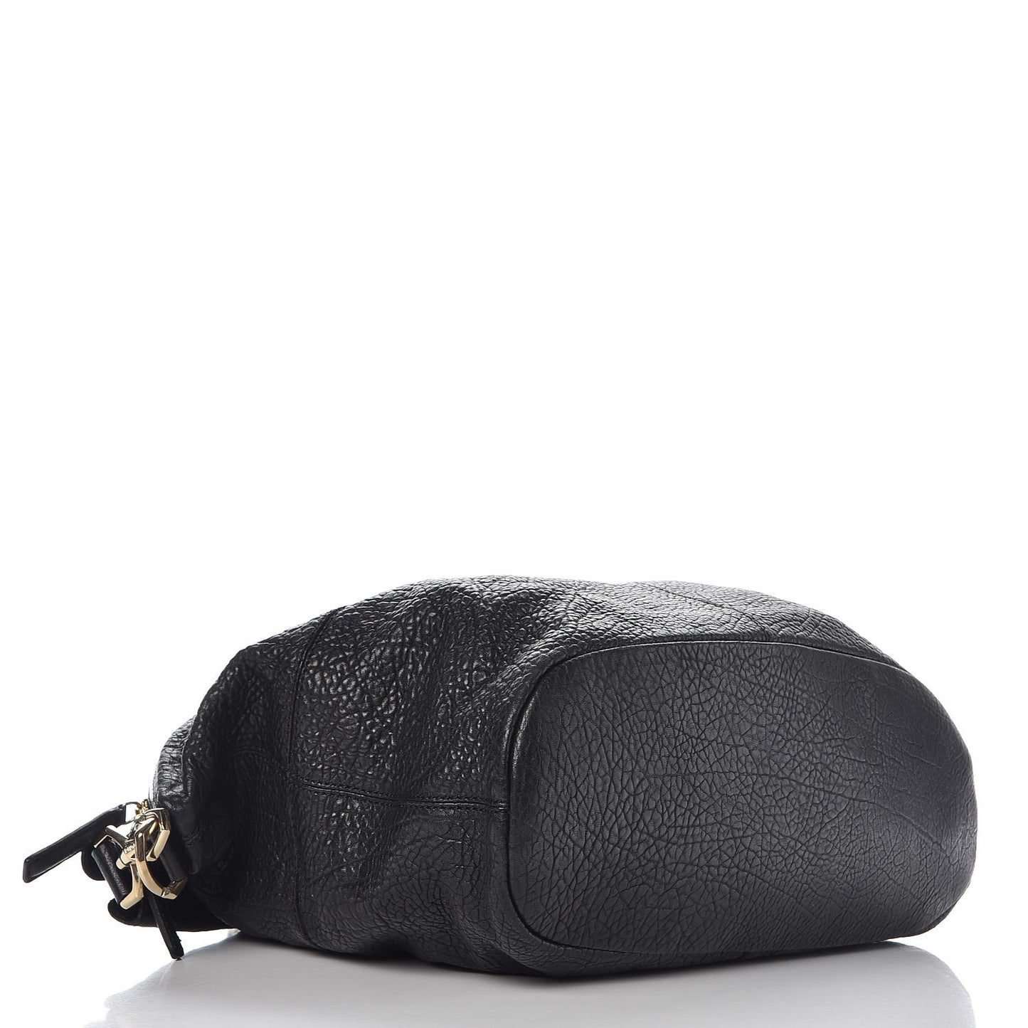 Pebbled Lambskin Zip Animation Medium Nightingale Black
