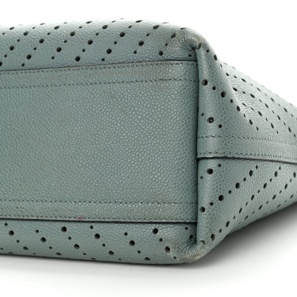Chanel Perforated Grained Calfskin Small Shopping Tote Green 11 of 16