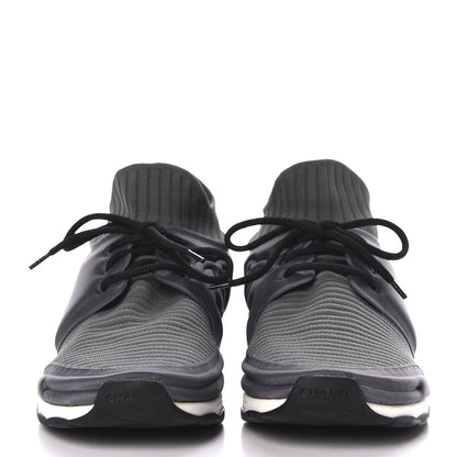 Chanel Stretch Fabric CC Sneakers 41 Grey 3 of 8