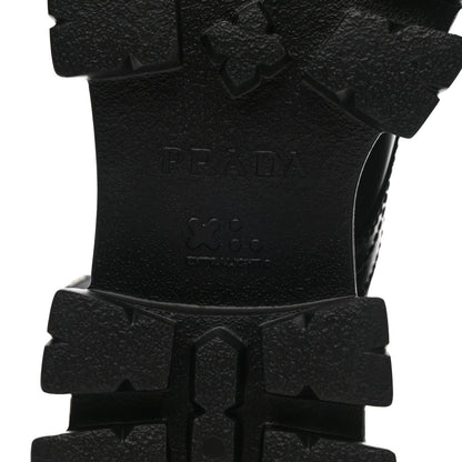 Prada Spazzolato Rois Re-Nylon Metal Triangle Logo Mens Monolith Pouch Pocket 60mm Combat Boots 7 Black 6 of 14