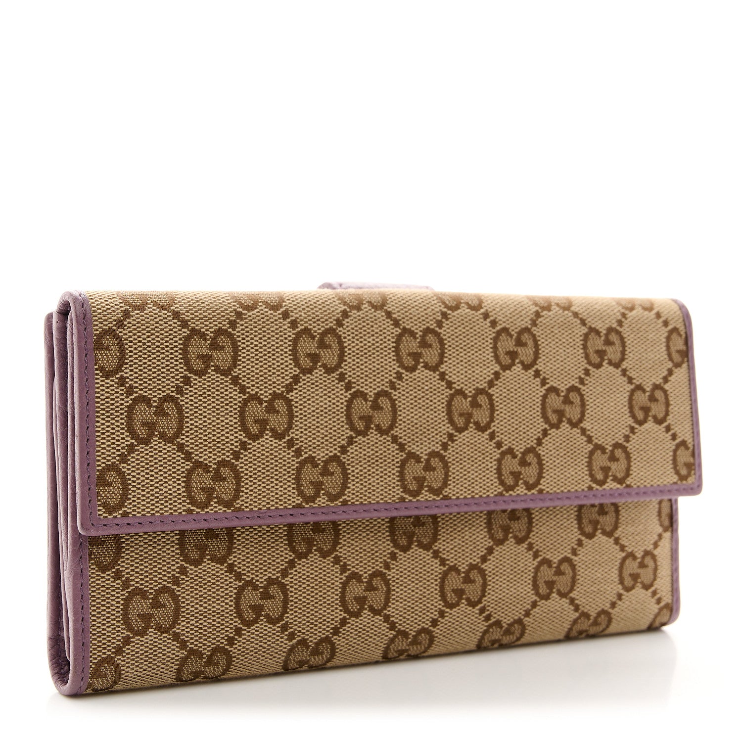 Gucci Monogram Cellarius Calfskin Miss GG Continental Wallet Beige Ebony Lilac 3 of 9