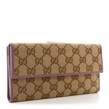 Gucci Monogram Cellarius Calfskin Miss GG Continental Wallet Beige Ebony Lilac 3 of 9
